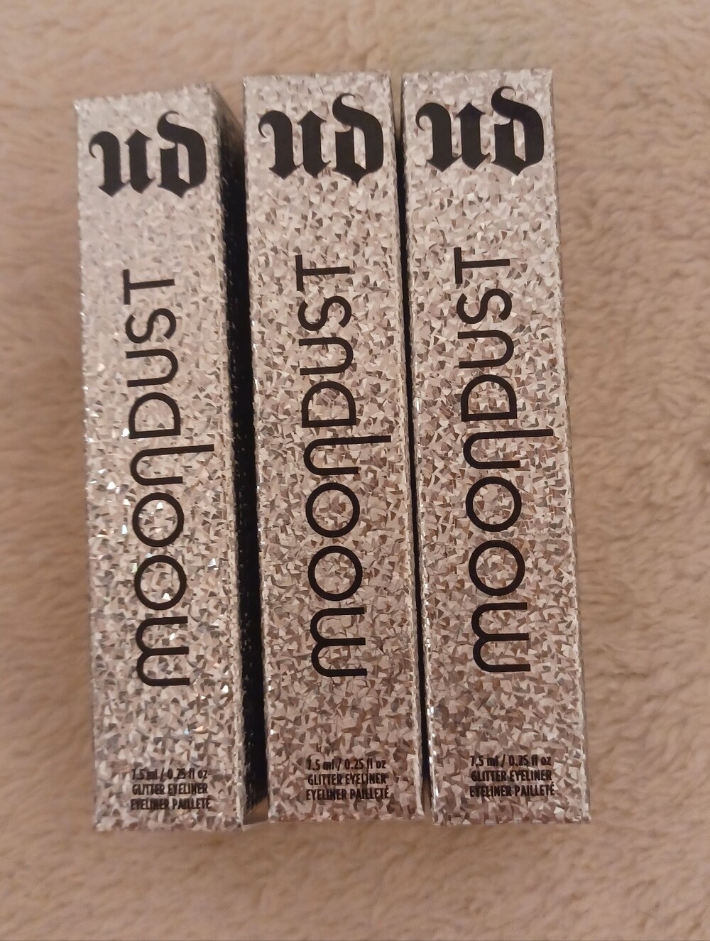 3× Urban Decay Moondust Glitter Eyeliner High End Makeup Bundle